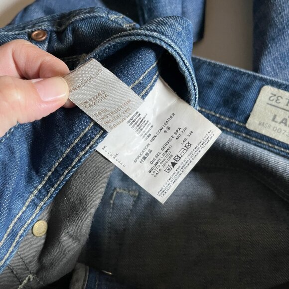 Diesel Larkee Straight Fit Button Fly Italy Made Jeans - Men's Size 36*32 - Blue - Picture 7 of 11